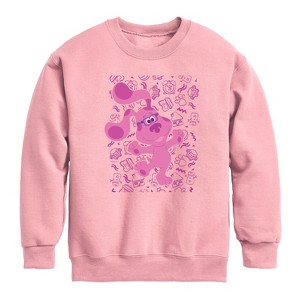 Boys' - Blue's Clues & You! - Magenta Excited Graphic Long Sleeve Fleece Sweatshirt - 1 of 3