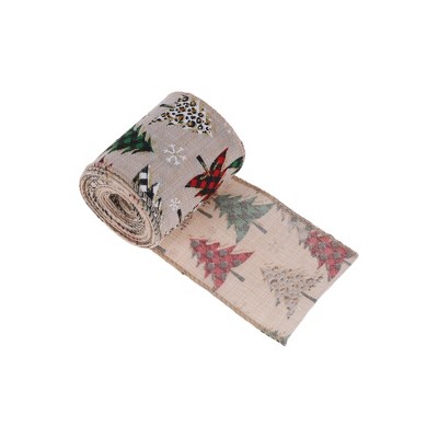 Unique Bargains Gift Wrap Ribbons Faux Linen Multicolor 179.13"x2.56" 1 Pc