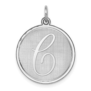 Black Bow Jewelry Sterling Silver, Makayla Collection, 20mm Disc Initial C Pendant - 1 of 4