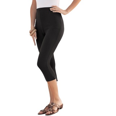 Roaman's Women's Plus Size Essential Stretch Capri Legging, 18/20 - Black :  Target