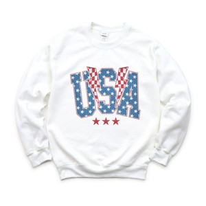 Simply Sage Market USA Checkered Lightning Sweatshirt - 1 of 4