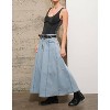 Women's High Waist Vintage Full Long Skirt - Blue B - 3 of 4