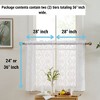 HLC.ME Isabella Floral Rod Pocket Lace Semi Sheer Voile Short Cafe Tiers for Small Windows - 2 of 4
