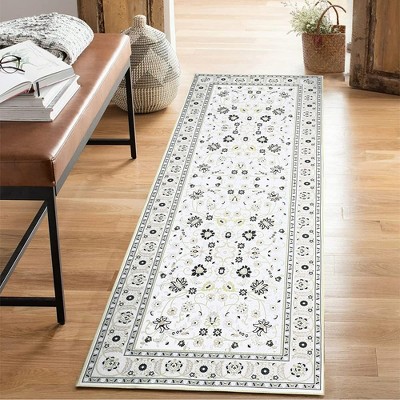 Washable Area Rug Vintage Floral Rug Boho Rug Oriental Floor Cover