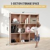 8-Sectiontoy Storage Cabinet with 4 Casters&2 Storage Boxes, Easy-to-Clean Surface,Book Shelf for Kids Rooms, School,Kindergarten, Playroom Storage - 4 of 4