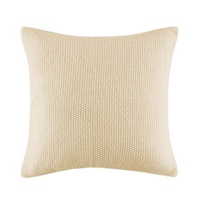Gracie Mills Lessie Solid Knit Square Pillow Cover - 1 of 4