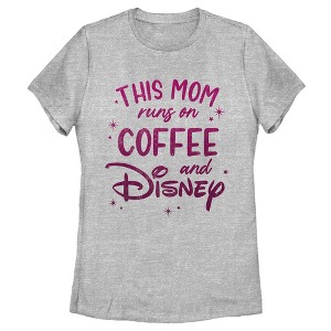 Women's Disney This Mom Runs On Coffee T-Shirt - 1 of 4