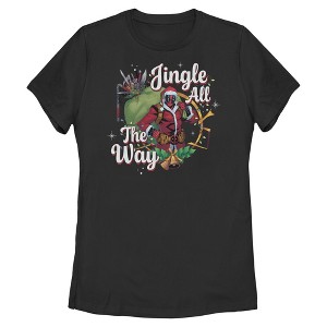 Womens Marvel: Deadpool Jingle All The Way Portrait T Shirt - 1 of 4