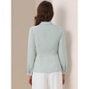 Allegra K Women's Work Peter Pan Collar Long Bishop Sleeve Button Down Shirt - 4 of 4