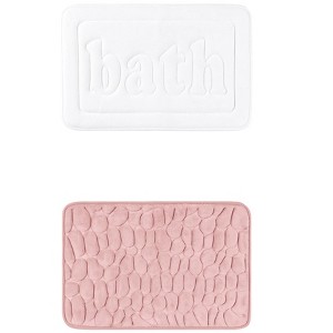 Unique Bargains 2Pcs Memory Foam Water Absorbent Quick Dry Non-Skid Bottom Soft Bathroom Rugs - 1 of 4