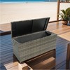 YOOCOZZ 113-Gallon Outdoor Wicker Rattan Deck Box with Large Storage Space, Lid and Removable Liner - Grey - 2 of 4