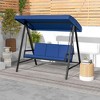 Resenkos 3-Person Swing Chair, Adjustable Canopy, Easy-Clean Cushions, Outdoor Porch Garden Backyard Relaxation， - 3 of 4