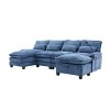 106" Chenille Modular Sectional Sofa with Chaise Lounge and Ottoman, U-Shaped Sleeper Cloud Couch for Living Room or Apartment–The Pop Home - 2 of 4