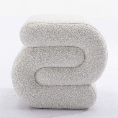 GDFStudio Mila 19.3" Teddy S-Shape Ottoman/Footstool