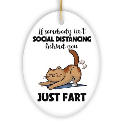 If Somebody Isn't Social Distancing Just Fart Quirky Cat, Cute and Funny Christmas Gift| OrnamentallyYou