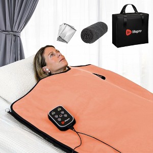 LifePro Far Infrared Sauna Blanket – Large Pink Portable Home Sauna for Detox & Relaxation | Temp Range: 77–176 °F - 1 of 4