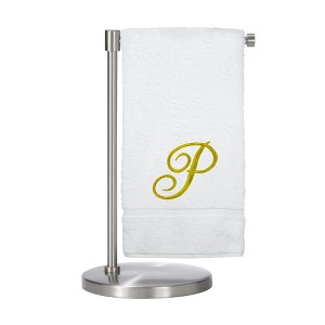 BC BARE COTTON Monogrammed Bath Towel, Personalized Gift, 27 x 54 inches - Set of 2 - White - Gold Script - 1 of 1