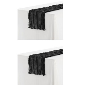Unique Bargains Wedding Party Decorations Cheesecloth Table Runner 12 Packs - 1 of 4