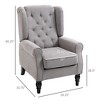 CAVINAS Tufted Accent Chair with High Backrest and Wood Legs,Modern Upholstered Living Room Chairs,Reading Chairs for Living Room - 3 of 4