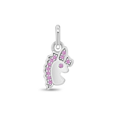 925 Sterling Silver Beautiful Pink & White Enamel Unicorn Jewelry Set