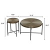 ALEXOUN Set of 2 Coffee Table - Distressed Cylindrical Design,with Sturdy Metal Legs &  Waterproof MDF,for Living Room Bedroom - 3 of 4