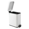 LunaLulinlk White Step-on Steel Wastebasket with Removable Bucket Insert for Bathroom, 5" x 8" x 11" - 4 of 4