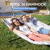 Mastgoal 2-Person Cotton Rope Double Hammock with Stand, Removable Polyester Pad, 500LBS Capacity - 3 of 4