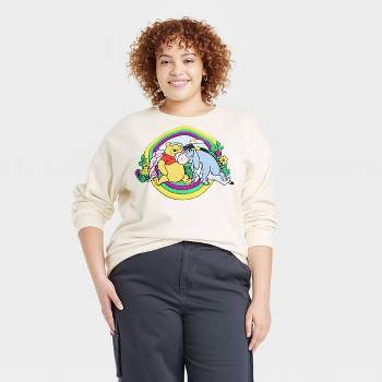 Women's Disney Winnie the Pooh Chenille Patch Graphic Sweatshirt - Ivory