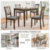 GDFStudio Andrea Modern Wood and Fabric 5 Piece Dining Set with Cross-Back - 4 of 4