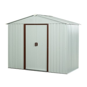 LOVMOR 6ft x 5ft Outdoor Metal Storage Shed White - 1 of 4