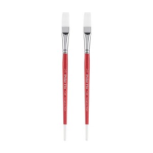 Creative Mark Polar Flo Professional Watercolor Brushes - Flat Packs of 2 - Short Handle, Nickel-Plated Seamless Brass Ferrule - Art Paint Brushes for - 1 of 4