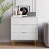 Entryway 3 Drawer Dresser, Wood Chest of Drawers Organizer Storage w/Handle, Small Storage Cabinet, Modern Design Dresser - 3 of 4