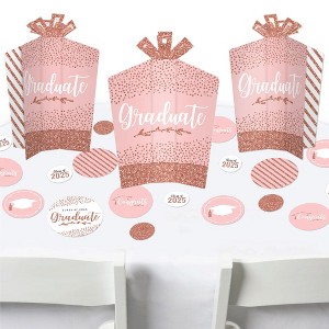 Big Dot of Happiness Rose Gold Grad - 2025 Graduation Party Decor and Confetti - Terrific Table Centerpiece Kit - Set of 30 - 1 of 4