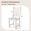 Costway Dining Chair Set of 2/4 with Rubber Wood Frame & Leaf-shape High Back for Kitchen Brown/Black/White - 3 of 4
