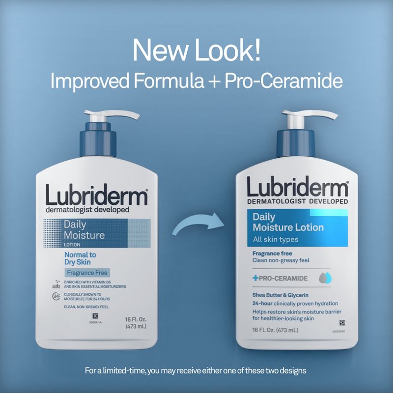 Lubriderm Daily Moisture Hydrating Body Lotion, Fragrance-Free, 16oz, 4 of 12