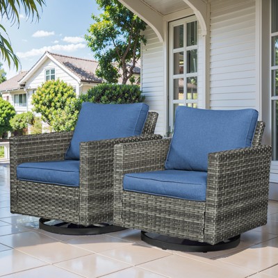 Outdoor Patio Swivel Chair Glider Chair with Removable Cushions for Porch