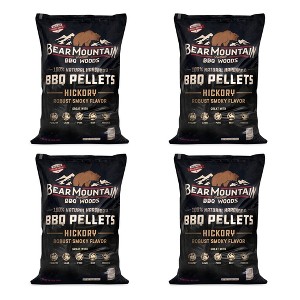Bear Mountain FB14 Premium All Natural Low Moisture Hardwood Smoky Hickory BBQ Smoker Pellets for Outdoor Grilling, 40 Pound Bag (4 Pack) - 1 of 4