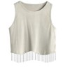 Nlife Womens Western Sparkly Fringe Sleeveless Crop Tops Cowgirl Going Out Cropped Tank Tops with Glitter Tassel - 3 of 4