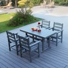 TiramisuBest 5-Piece Patio Furniture Set for 4 - 51" Table & Chairs, for Garden/Backyard/Lawn/Poolside (Black) - 2 of 4