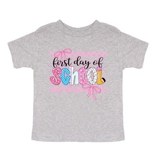The Juniper Shop First Day Of School Checker Border Toddler Short Sleeve Tee - 1 of 4