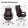 KERDOM Executive Leather Chair Adjustable High Back, Comfy Reclining Chair for Home Office, Dark Coffee - 3 of 4