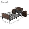 VASIP Twin Size White Metal Platform Bed with Safety Rails ,Kids Bed with Upholstered Storage Headboard for Boys and Girls - 3 of 4