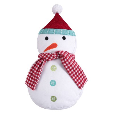 Merry & Bright Holly Jolly Snowman Pillow - by Levtex Home: Festive Indoor Decor, Winter Theme, Novelty Shape