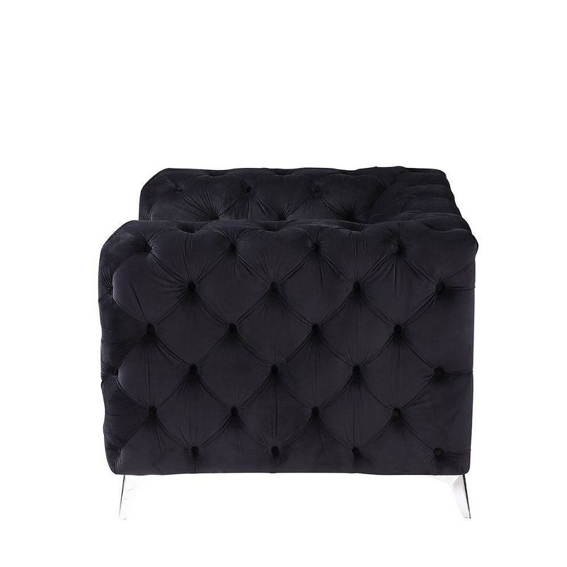 68&#34; Phifina Sofa Black Velvet - Acme Furniture, 5 of 10