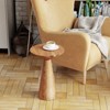 JIONJOY Rustic Round Pedestal Side Table - Farmhouse Martini Table with Tapered Base for Living Room, Bedroom or Small Spaces - 4 of 4