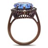 Slickblue Women's Ring, Stainless Steel with Coffee Finish, Light Sapphire Pear Crystal, Halo Design, Sizes 5-10 - 3 of 4