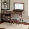 3-in-1 Vanity Desk with Lighted Flip-Top Mirror & Adjustable Cabinet, Makeup Dressing Table with Stool, Dresser with Drawers for Bedroom - 4 of 4