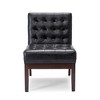 Faux Leather Upholstered Contemporary Accent Chair with Tufted Waffle Stitch, Plush Seating and Rubberwood Legs - 2 of 4