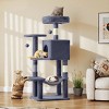 SEVOBAL 44 "Cat Tree Tower Cat Tree Cat Scratching Post Cat Tower Pet Sisal Grab Post Indoor Apartment Plush Toys Rest Play, Blue, 17.7"*13.8"*44.5" - 2 of 4