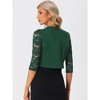 INSPIRE CHIC Women's Work Floral 3/4 Lace Trim Sleeves Open Front Bolero Shrug - 4 of 4